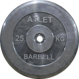 Диск 25 кг ATLET обрезиненный 51 мм MB BARBELL MB-AtletB51-25